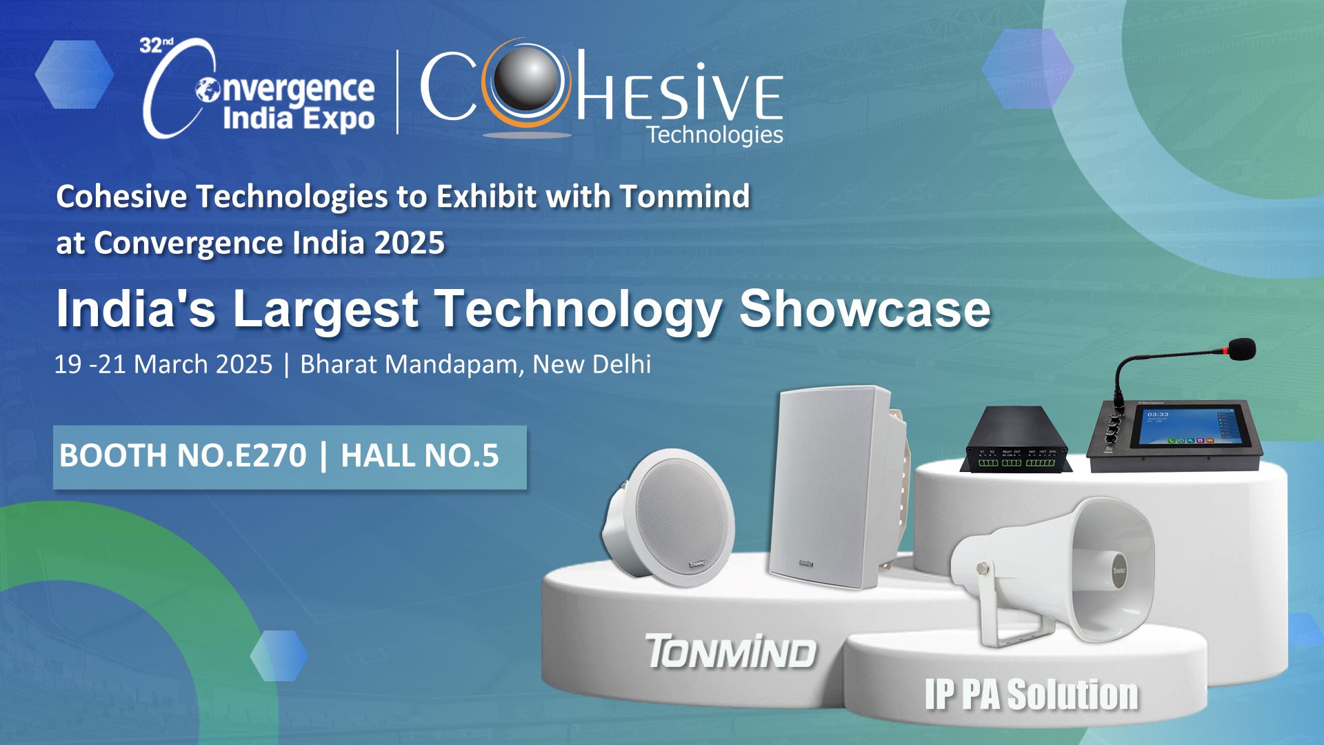 Tonmind se associa à Cohesive Technologies para apresentar soluções IP PA na Convergence India 2025