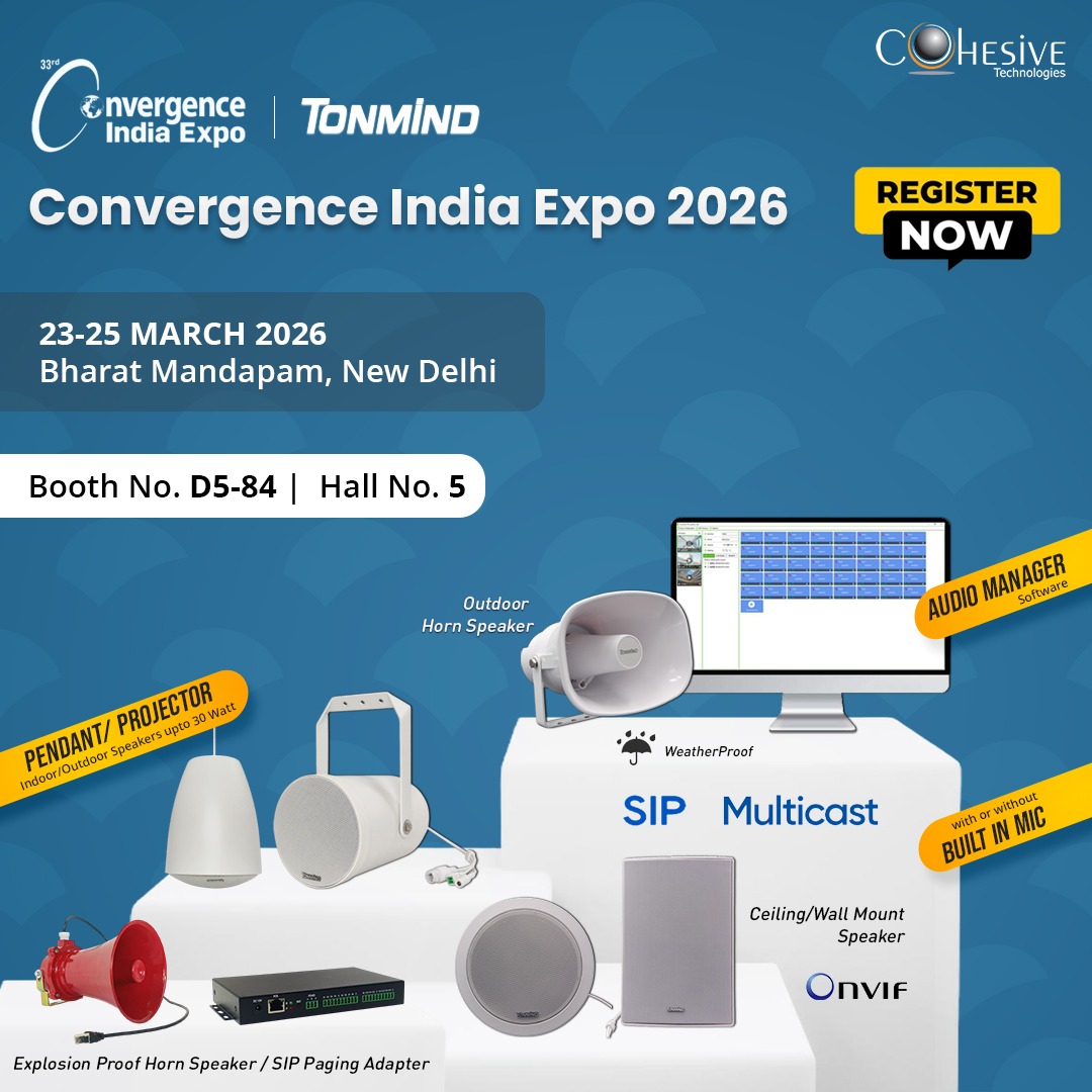 Descubra as soluções de áudio IP da TONMIND na Convergence India 2026 com a Cohesive Technologies.